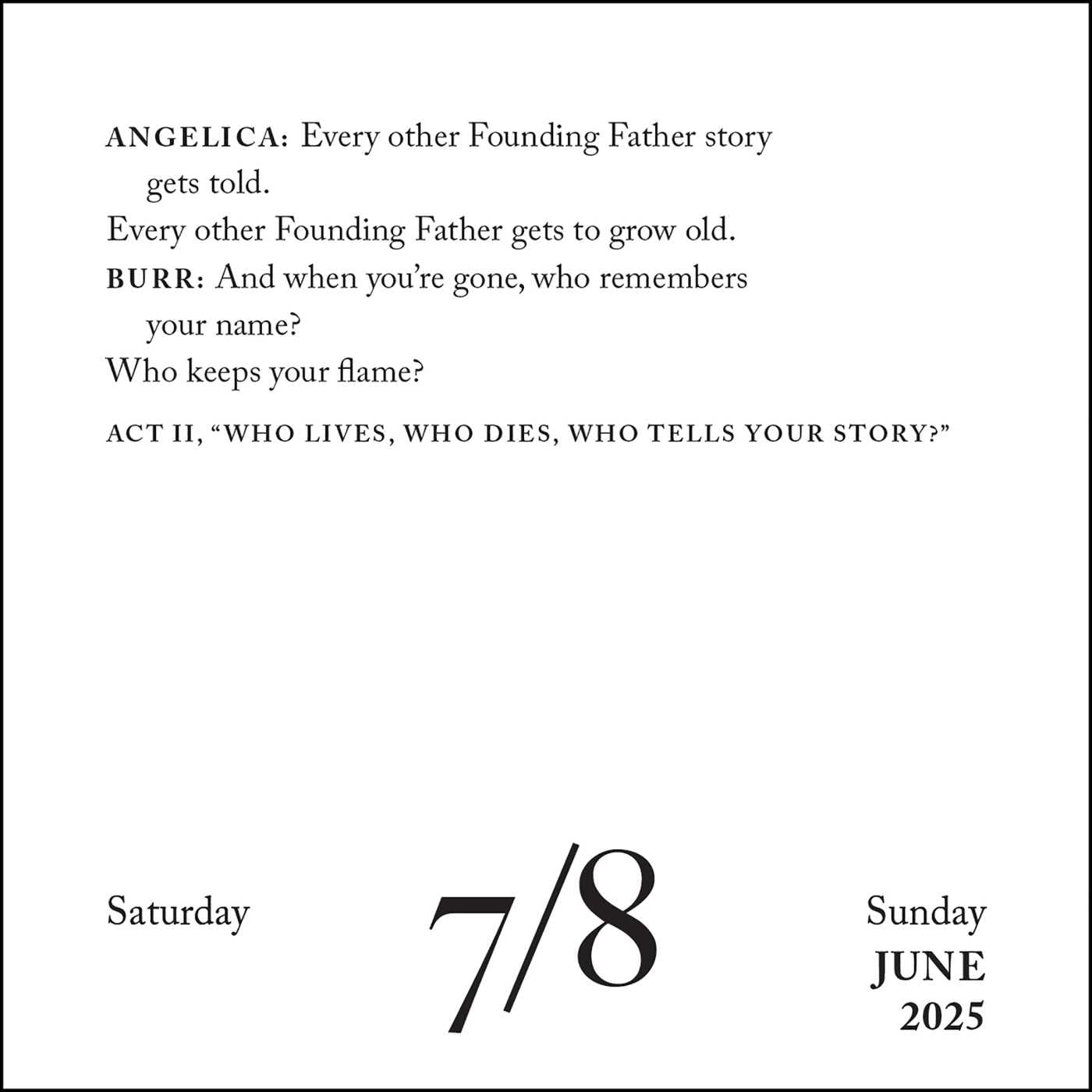 Hamilton 2025 Day-to-Day Calendar