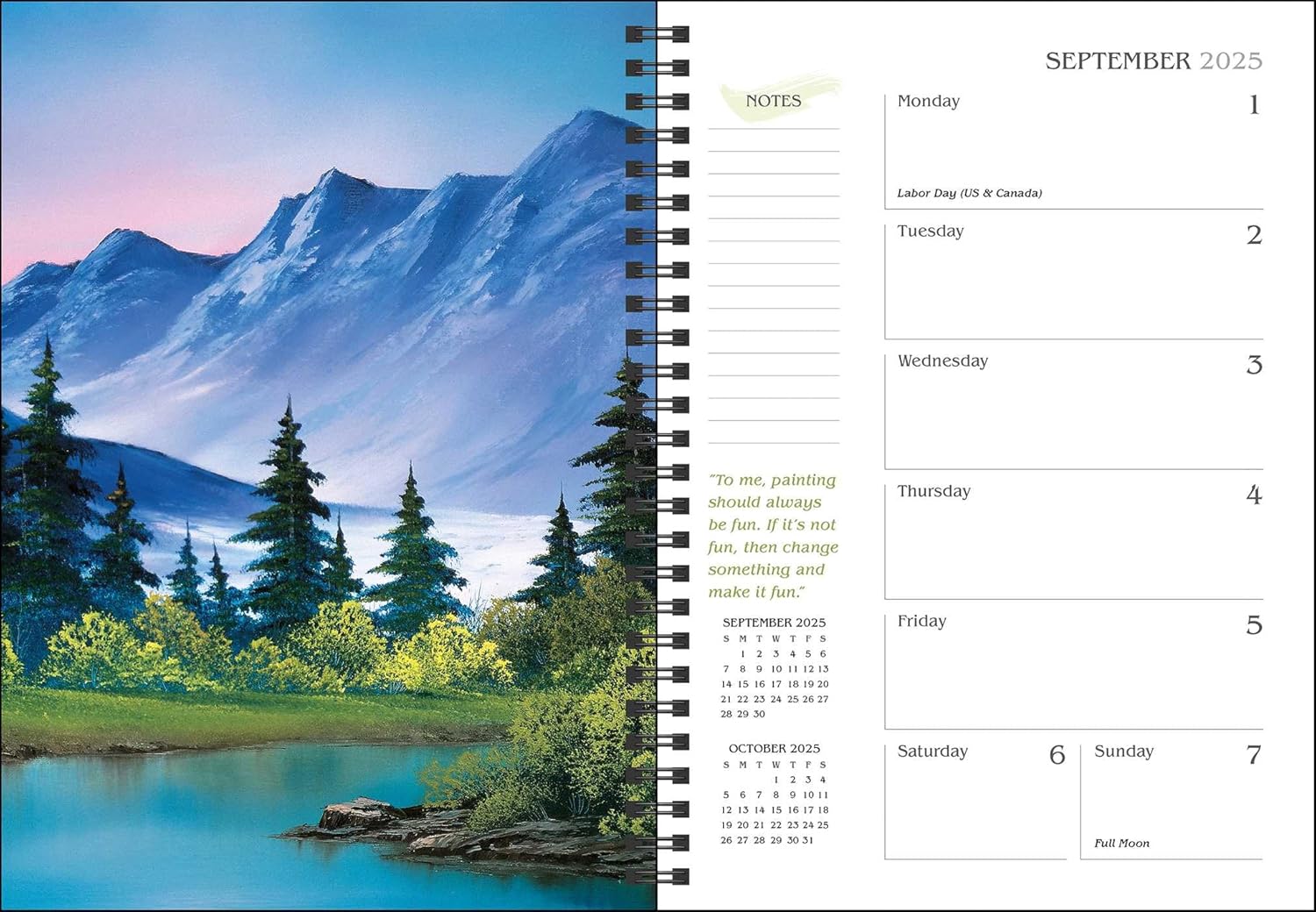 Bob Ross 12-Month 2025 Planner Calendar