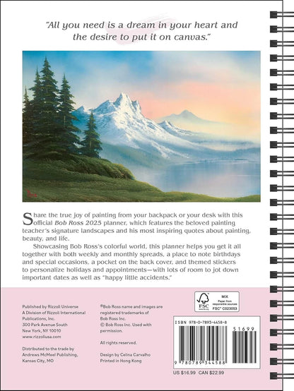 Bob Ross 12-Month 2025 Planner Calendar