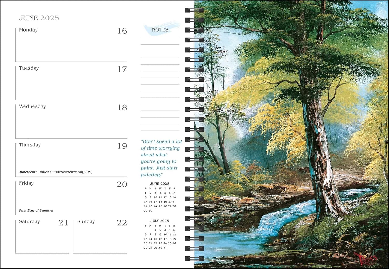 Bob Ross 12-Month 2025 Planner Calendar