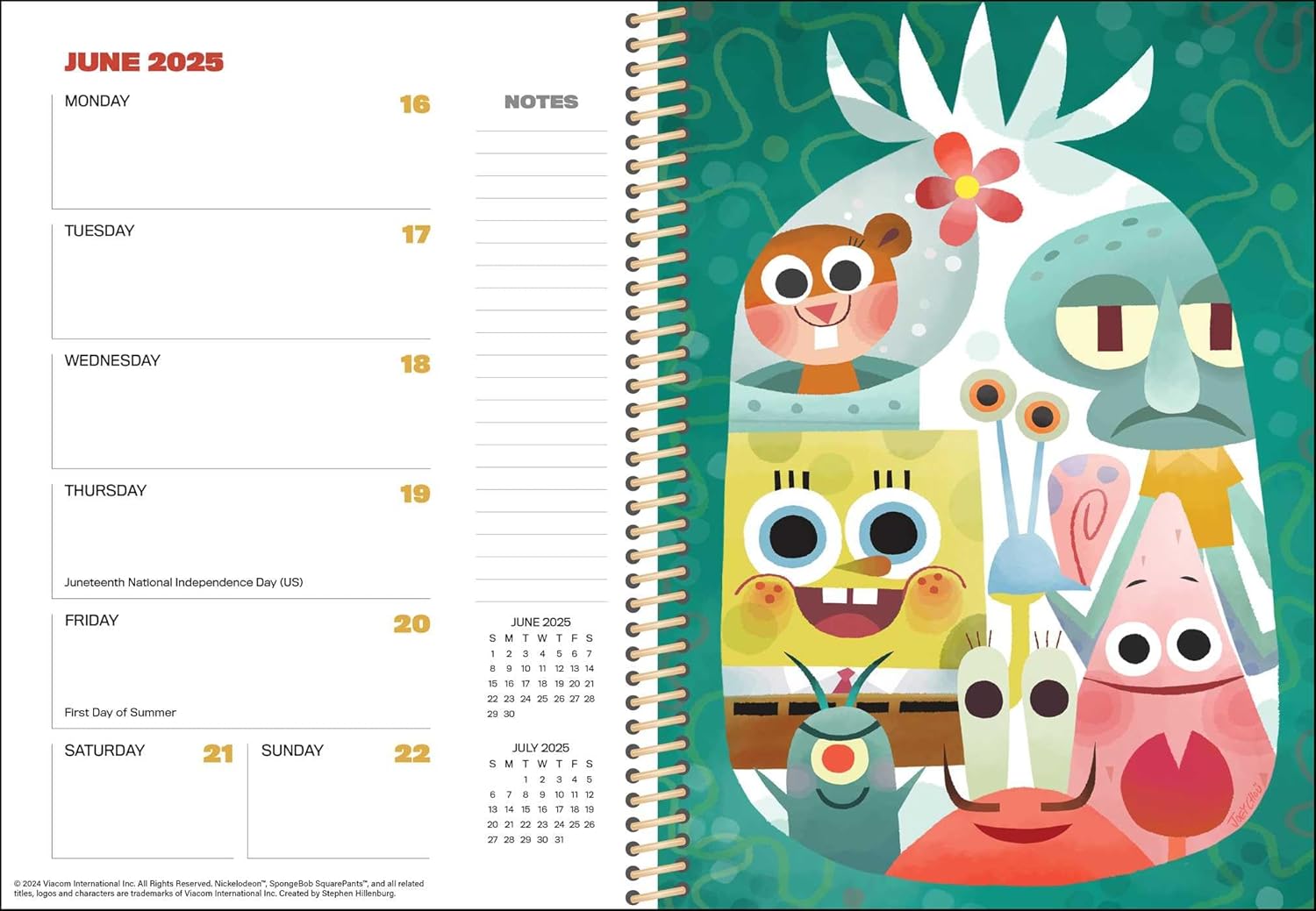 SpongeBob SquarePants 12-Month 2025 Planner Calendar