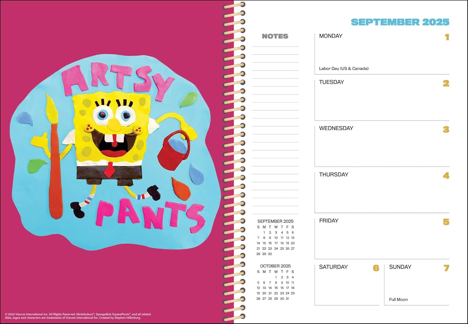 SpongeBob SquarePants 12-Month 2025 Planner Calendar