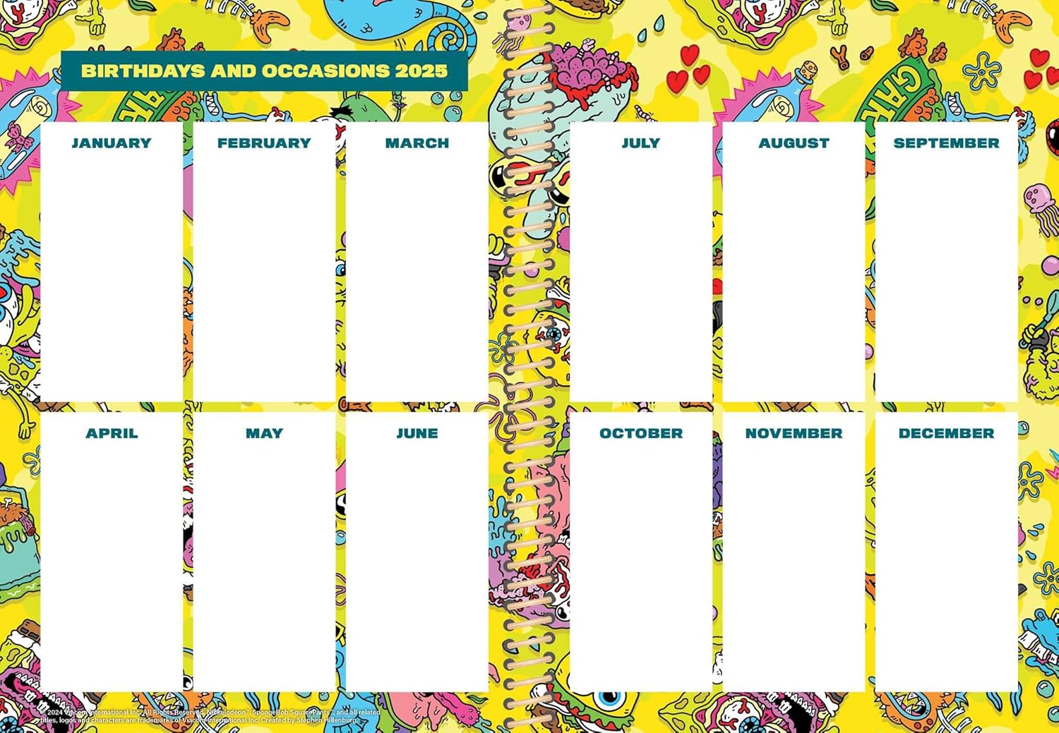 SpongeBob SquarePants 12-Month 2025 Planner Calendar