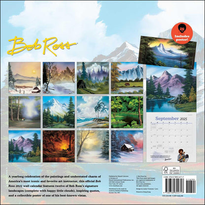 Bob Ross 2025 Wall Calendar