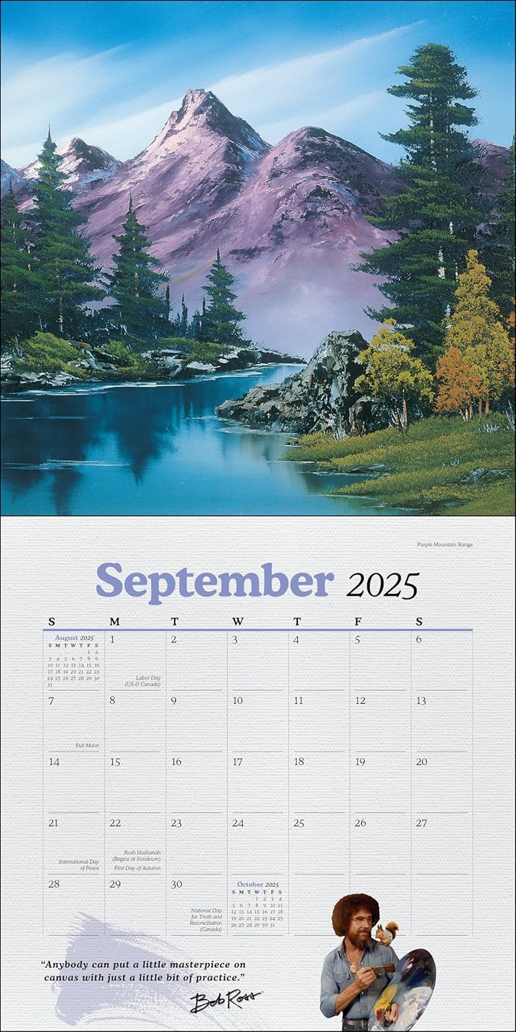 Bob Ross 2025 Wall Calendar