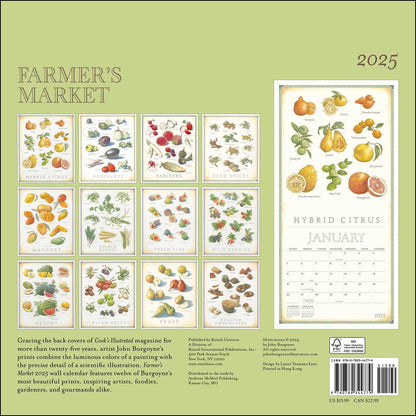 Farmer's Market 2025 Wall Calendar