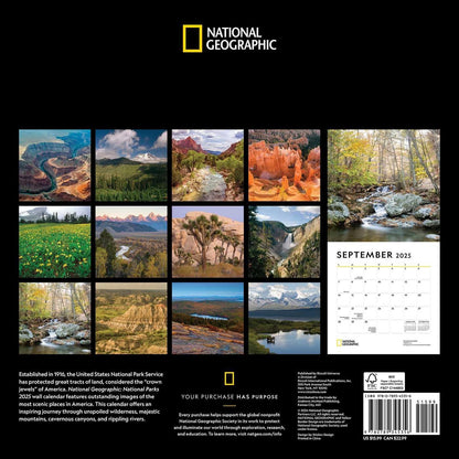 National Geographic: National Parks 2025 Wall Calendar