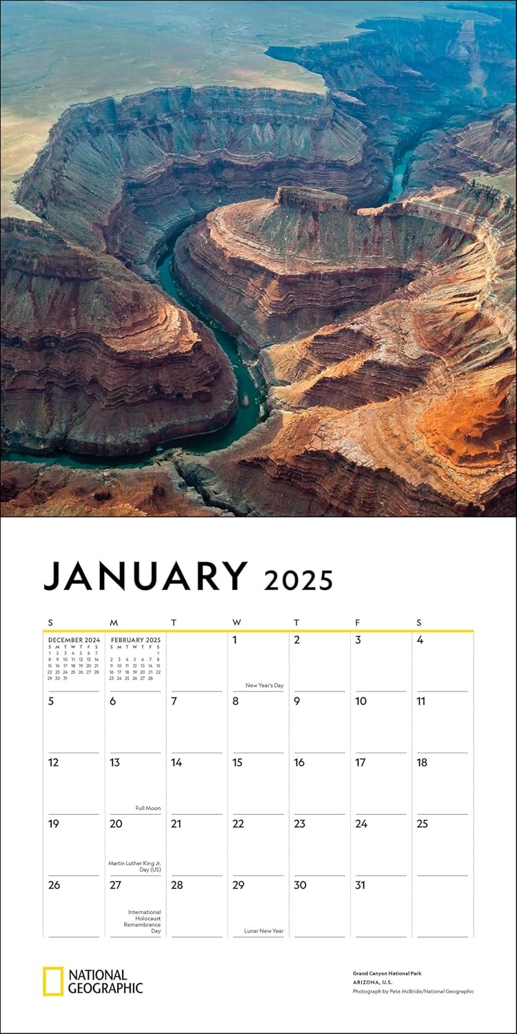 National Geographic: National Parks 2025 Wall Calendar