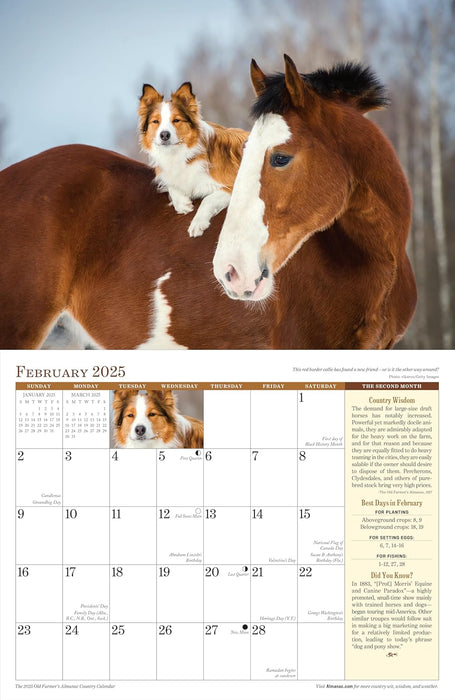 The 2025 Old Farmer's Almanac Country Wall Calendar