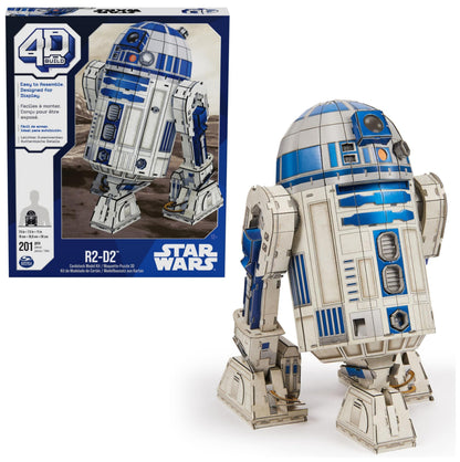 4D Build 6069817 R2-D2 Craft Cardboard, 201 Pieces, Star Wars Toy, Table Decoration, Building Toy, 3D Model Kit for Adults and Teenagers