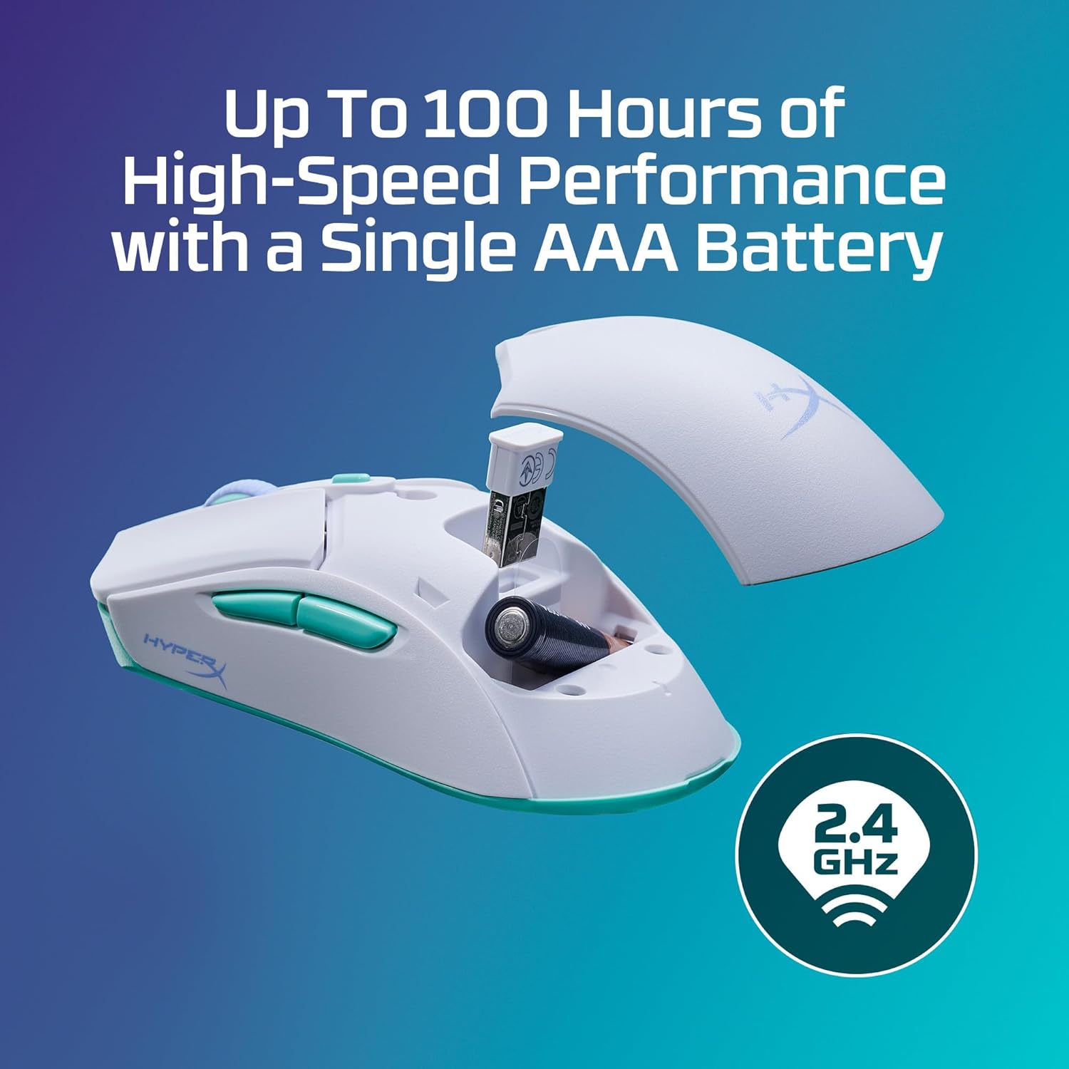 HyperX Pulsefire Haste 2 Core, Mouse Gaming Senza Filo, Connettività 2,4 GHz, Illuminazione RGB, 6 Tasti Programmabili, 12000 DPI, Resistenza fino a 20 Milioni di Clic, Batteria fino a 100 Ore, Nero