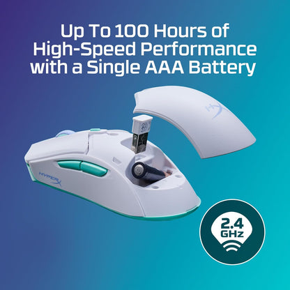HyperX Pulsefire Haste 2 Core, Mouse Gaming Senza Filo, Connettività 2,4 GHz, Illuminazione RGB, 6 Tasti Programmabili, 12000 DPI, Resistenza fino a 20 Milioni di Clic, Batteria fino a 100 Ore, Nero
