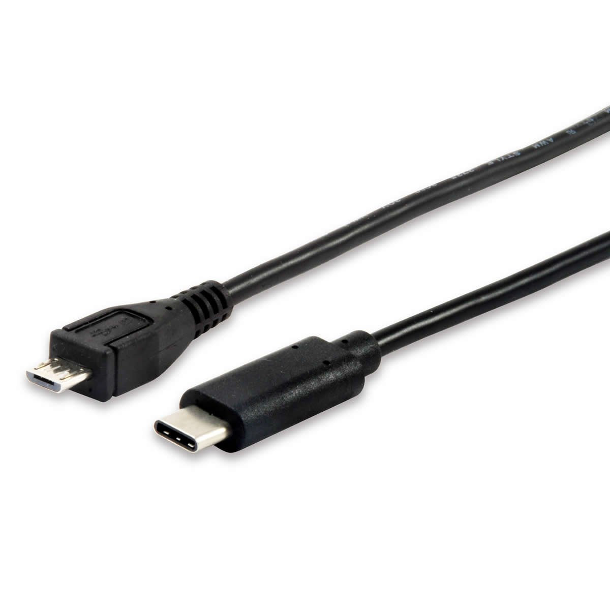 Equip 12888407 USB-Kabel (1 m, Micro-USB B, USB C, 2.0, Stecker/Stecker, schwarz