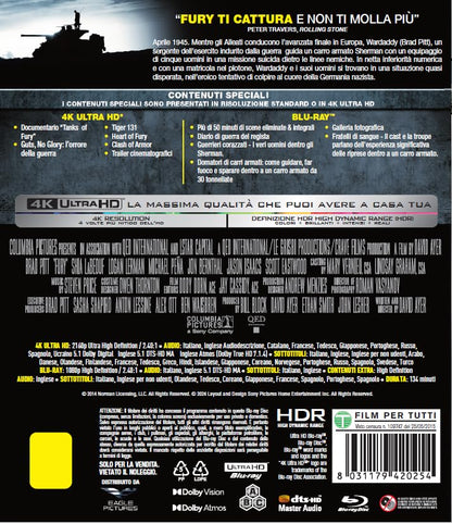Fury - 4K - (Bd 4K + Bd Hd)