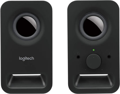 Logitech Z150 PC Speaker, Stereo Sound, 2 Speakers, 6 Watts Peak Power, 3.5mm Input, Right Speaker Controller, Headphone Jack, UK Plug, PC/TV/Mobile Phone/Tablet - Black