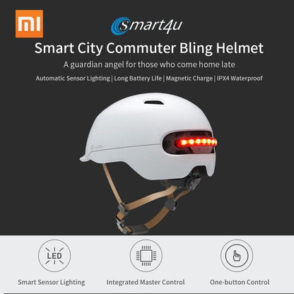 SMART4U Unisex Sh50l/L Helmet, Weiß, L L Weiß