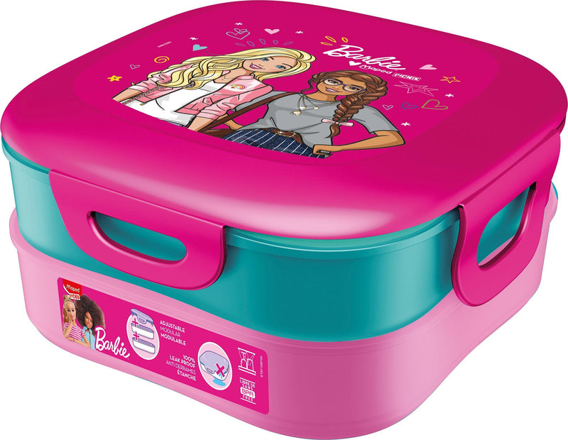 Maped Picnik Barbie - Contenitore per il pranzo con 2 scomparti modulari, di cui 1 scomparto impermeabile, facile da lavare in lavastoviglie, 1,4 l, licenza ufficiale Barbie