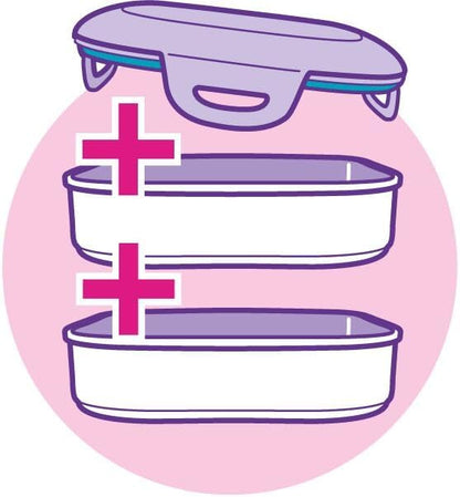 Maped Picnik Barbie - Contenitore per il pranzo con 2 scomparti modulari, di cui 1 scomparto impermeabile, facile da lavare in lavastoviglie, 1,4 l, licenza ufficiale Barbie