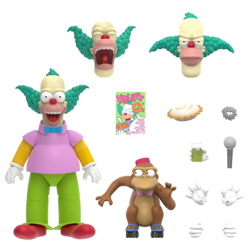 Super7 Ultimates The Simpsons Krusty The Clown - 7" The Simpsons Action Figure with Accessories Classic TV Show Collectibles and Retro Toys