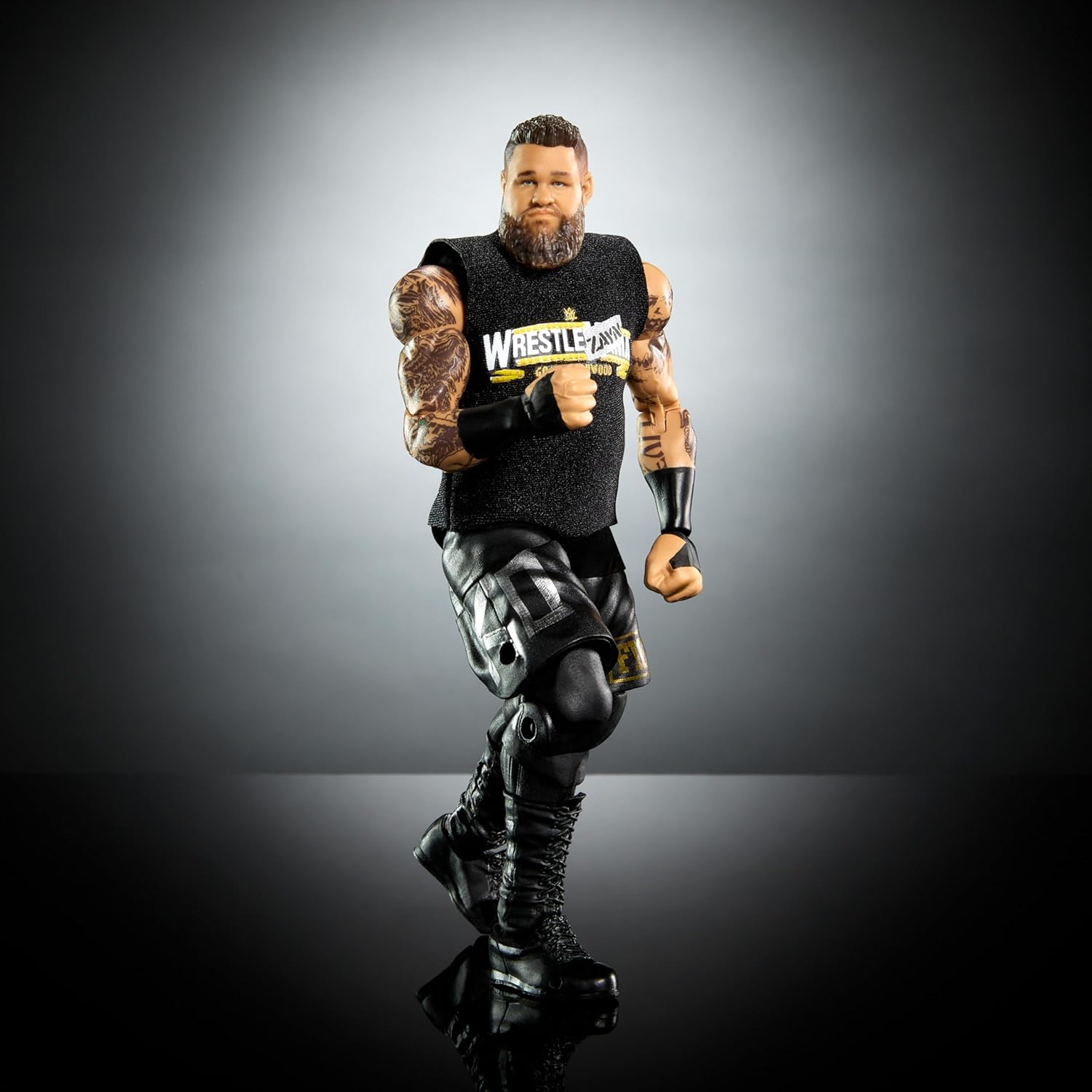 Mattel WWE Ultimate Edition Action Figure & Accessories, 6-inch Kevin Owens Collectible Set, Swappable Heads & Hands, Entrance Gear & 30 Articulation Points, HWP54