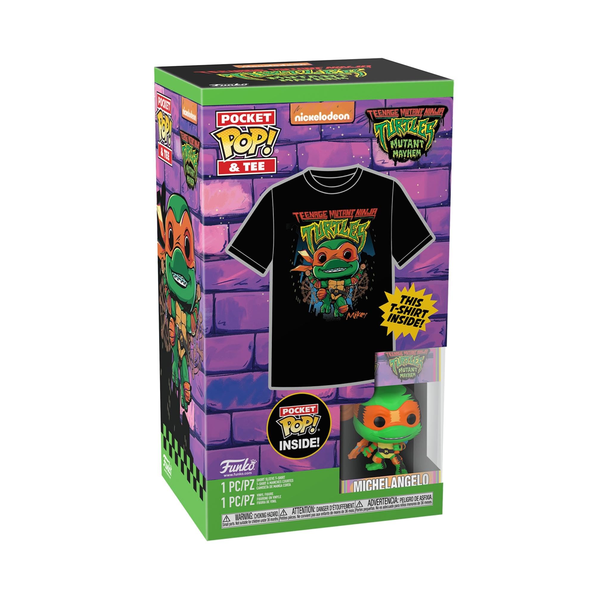 Funko Pocket POP! & Tee: Teenage Mutant Ninja Turtles (TMNT) - T-Shirt - Kleidung Mit Vinyl-Minifigur Zum Sammeln - Geschenkidee - Spielzeug Und Kurzärmeliges Top Für Erwachsene Männer Und Frauen
