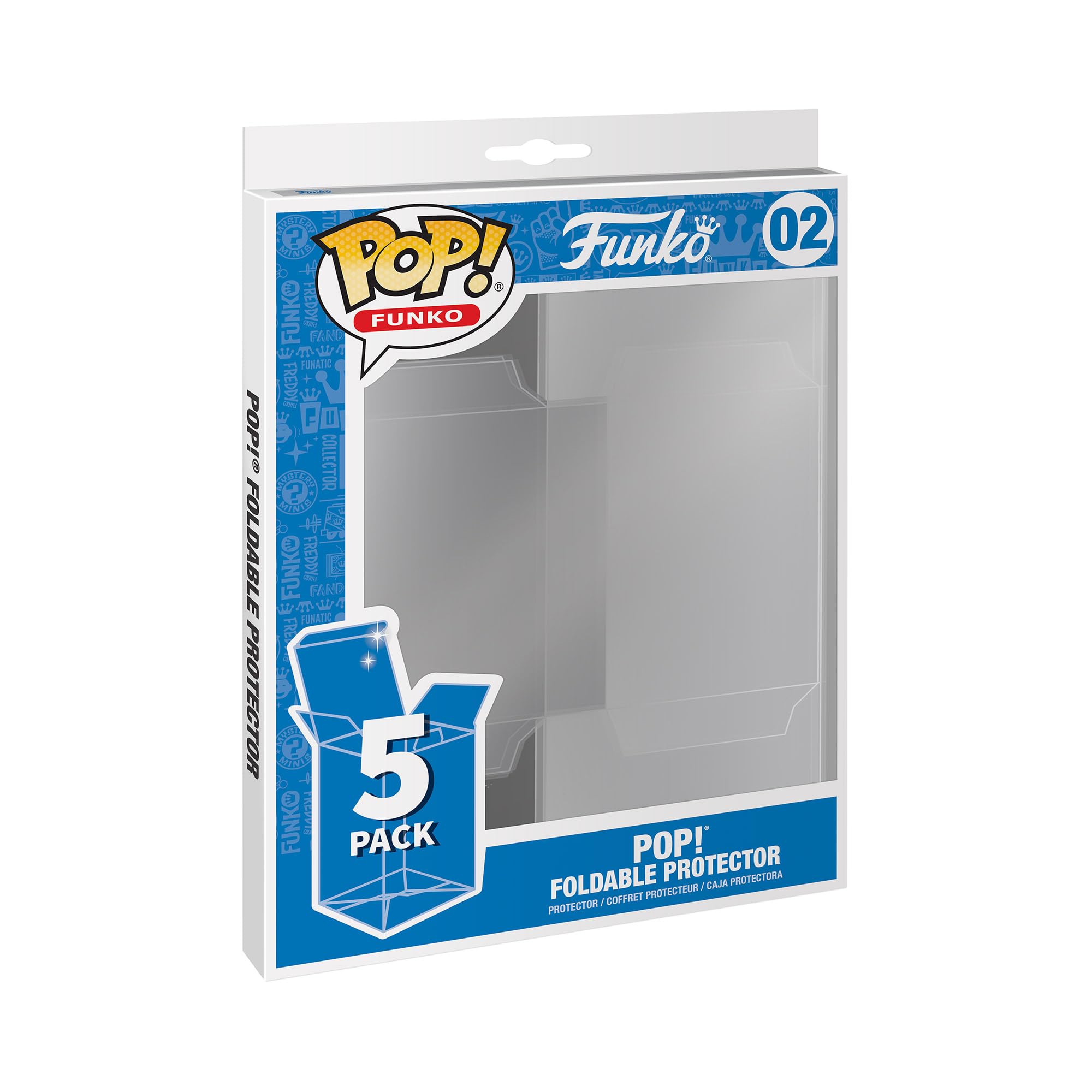 Funko POP! Protector: 5PK Foldable POP Protector (Non-UV) - Premium Protector Display Cases Pop! Collectable Vinyl Figures - Durable - Crystal Clear - Stackable Storage