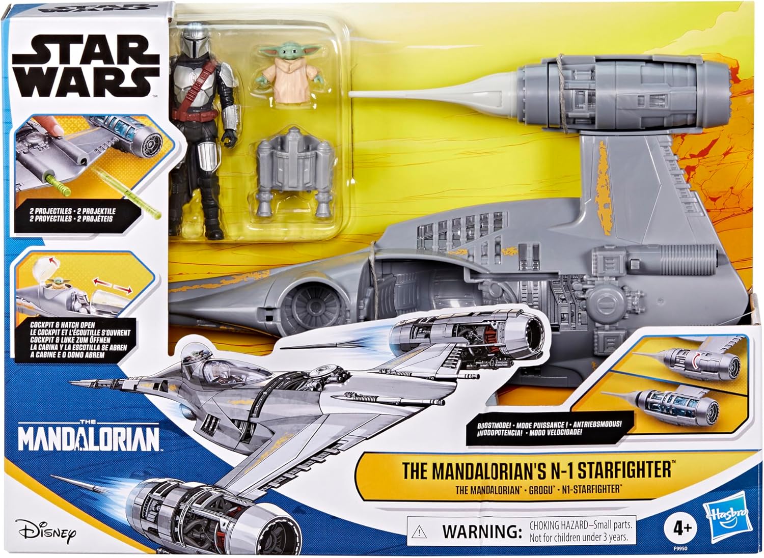 Star Wars Epic Hero Series The Mandalorian's N-1 Starfighter Set, Action Figure Toys for 4+ Year Old Boys and Girls