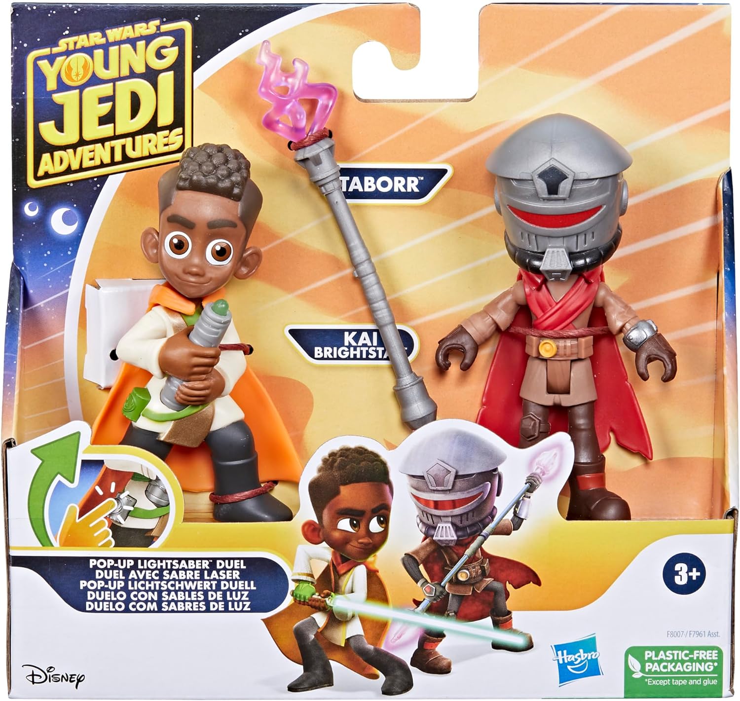 Star Wars Pop-Up Lichtschwert Duell, Kai Brightstar & Taborr Action-Figuren (10 cm), Spielzeug für Kinder