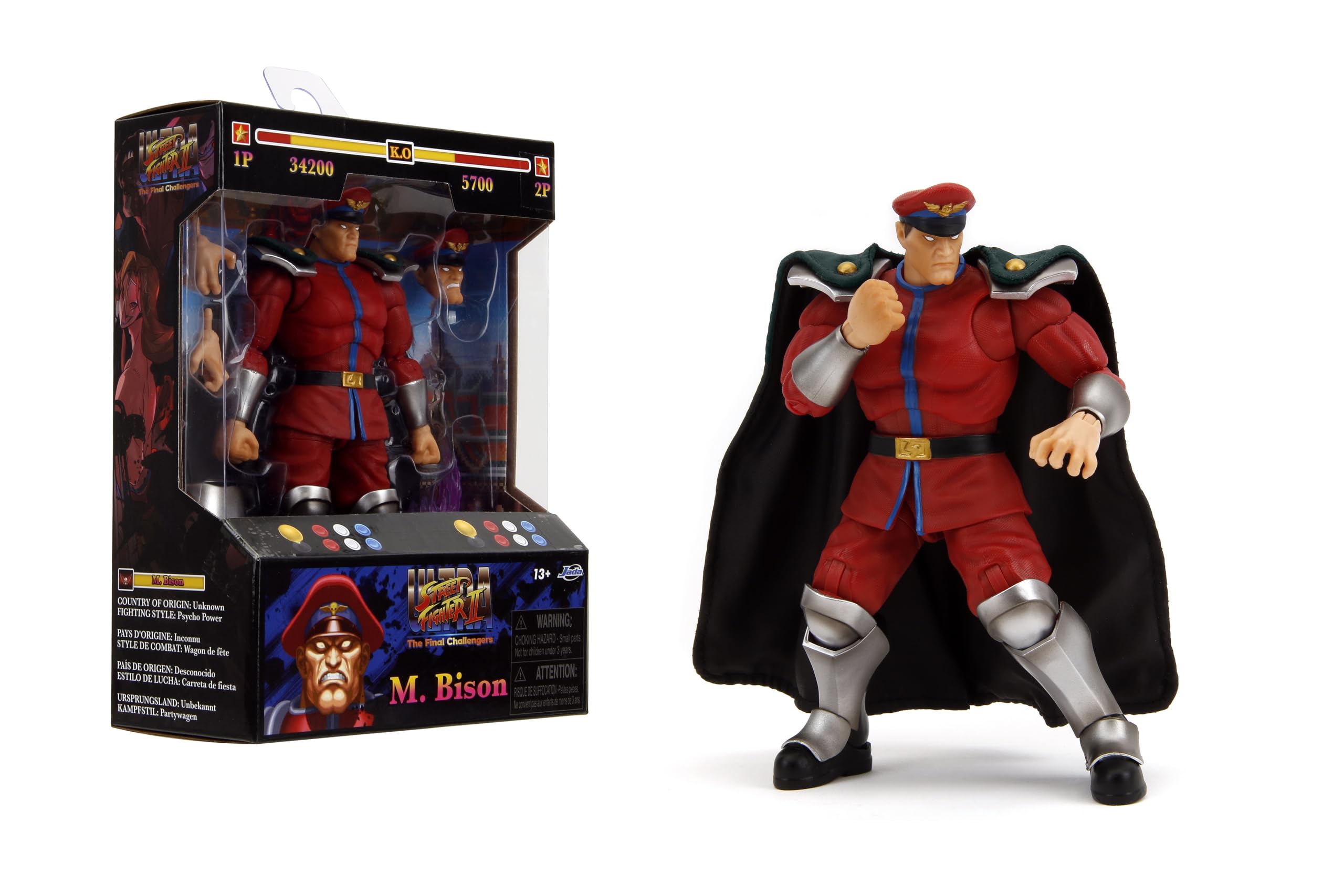 Street Fighter 6" M. Bison Action Figure, Toys for Kids and Adults