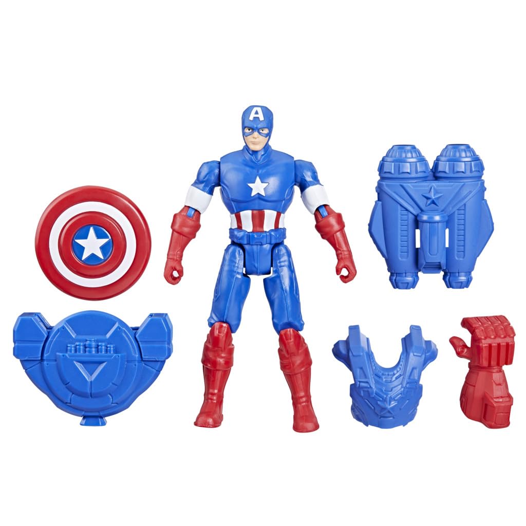 Marvel Epic Hero Series Battle Gear Captain America Action Figure, 4-Inch, Avengers Super Hero Toys for Kids Ages 4 and Up