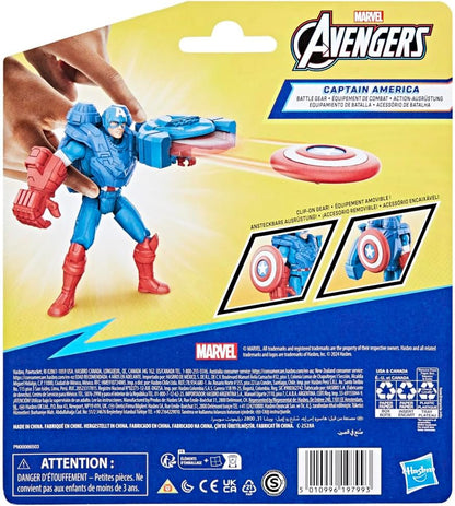 Marvel Epic Hero Series Battle Gear Captain America Action Figure, 4-Inch, Avengers Super Hero Toys for Kids Ages 4 and Up