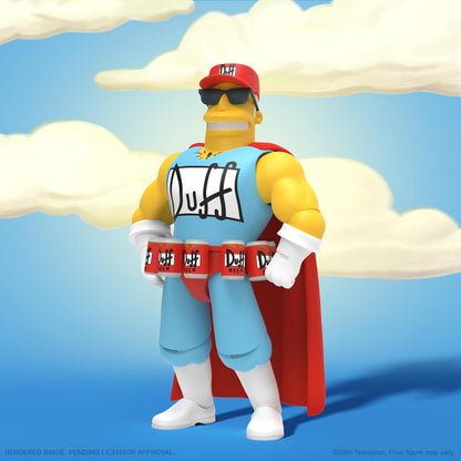 Super7 Ultimates The Simpsons Duffman - 7" The Simpsons Action Figure with Accessories Classic TV Show Collectibles and Retro Toys