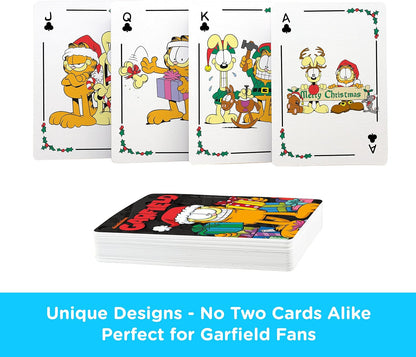 AQUARIUS Garfield Christmas Playing Cards - Garfield Christmas Themed Deck of Cards for Your Favorite Card Games - Officially Licensed Garfield Merchandise & Collectibles