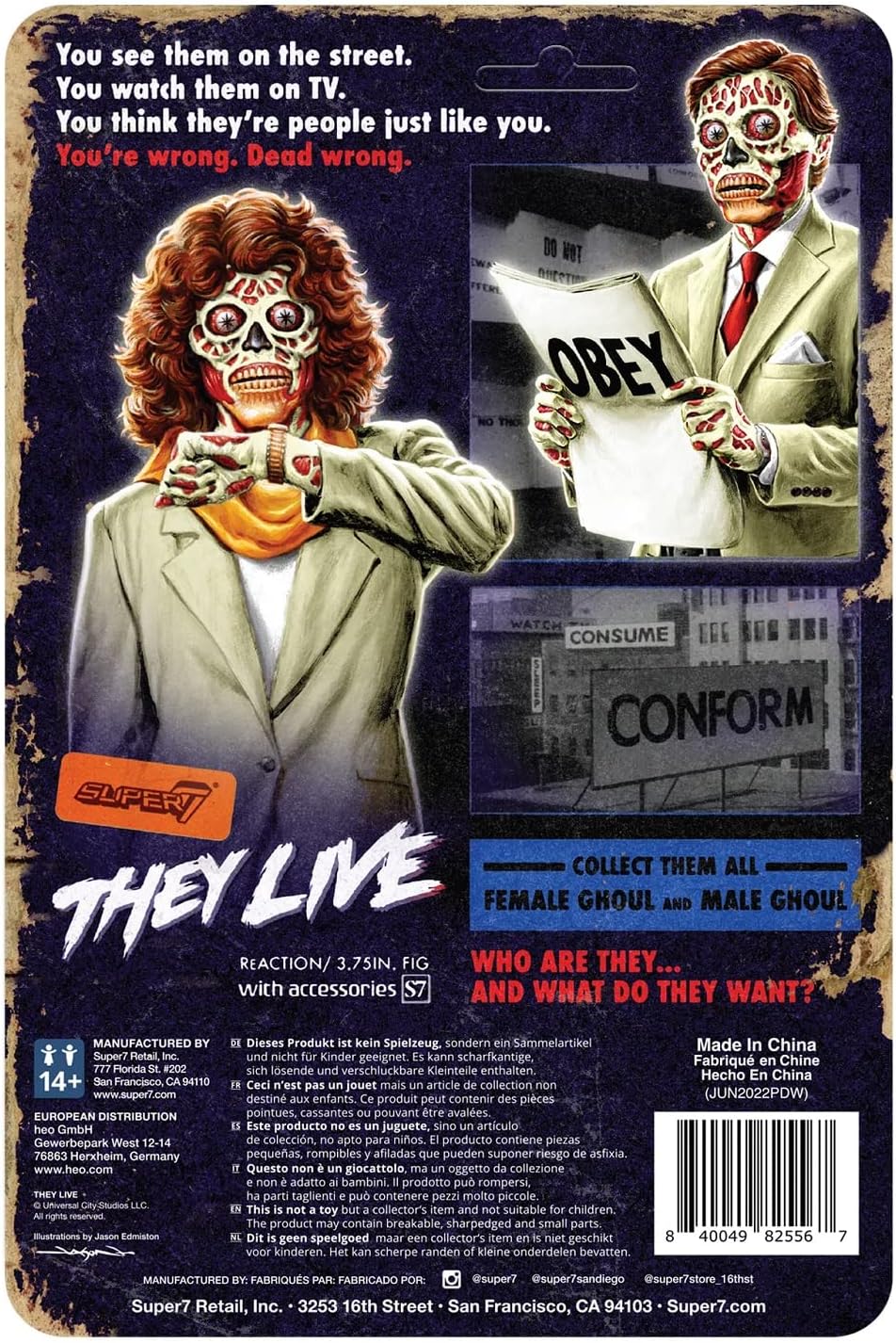 Merchandising They Live: Super7 - Reaction Figure Wave 2 - Male Ghoul (Glow