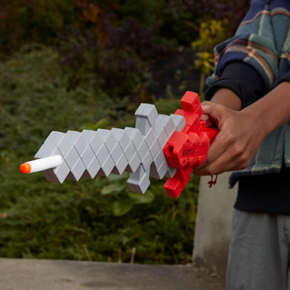 Nerf Minecraft Heartstealer Toy Sword, Blasts Darts, includes 4 Elite Foam, Design
