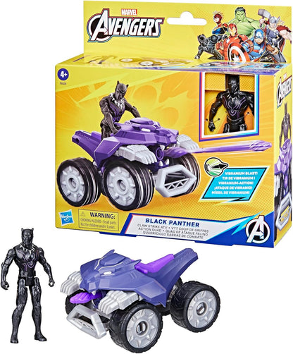 Marvel Epic Hero Series Black Panther Claw Strike ATV, Toy Car Playset with Action Figure and Accessories, Avengers Super Hero Toys for Kids 4 and Up