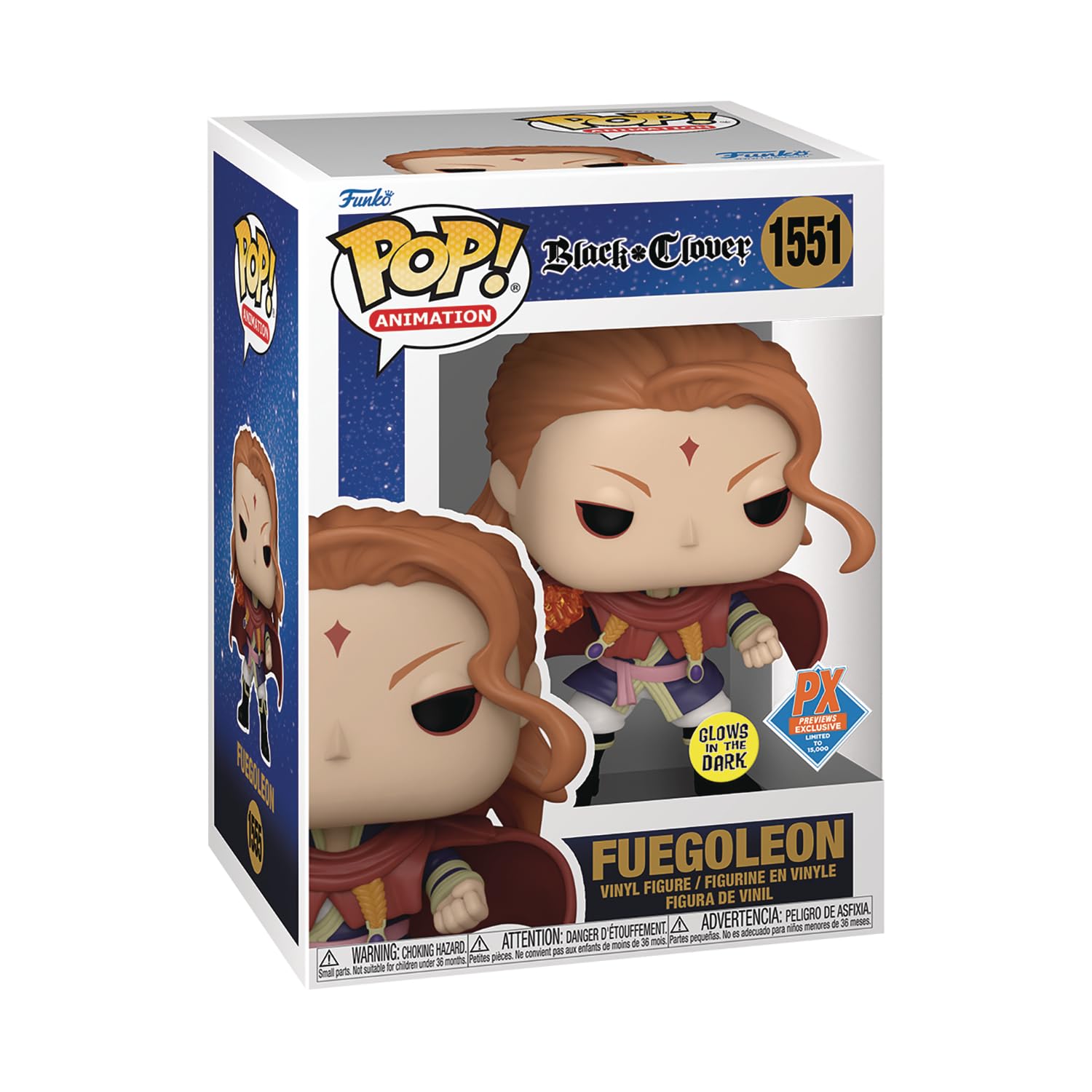 Funko Pop! Animation: Black Clover - Fuegoleon Vermillion (Glow in The Dark) Figure (PX Exclusive