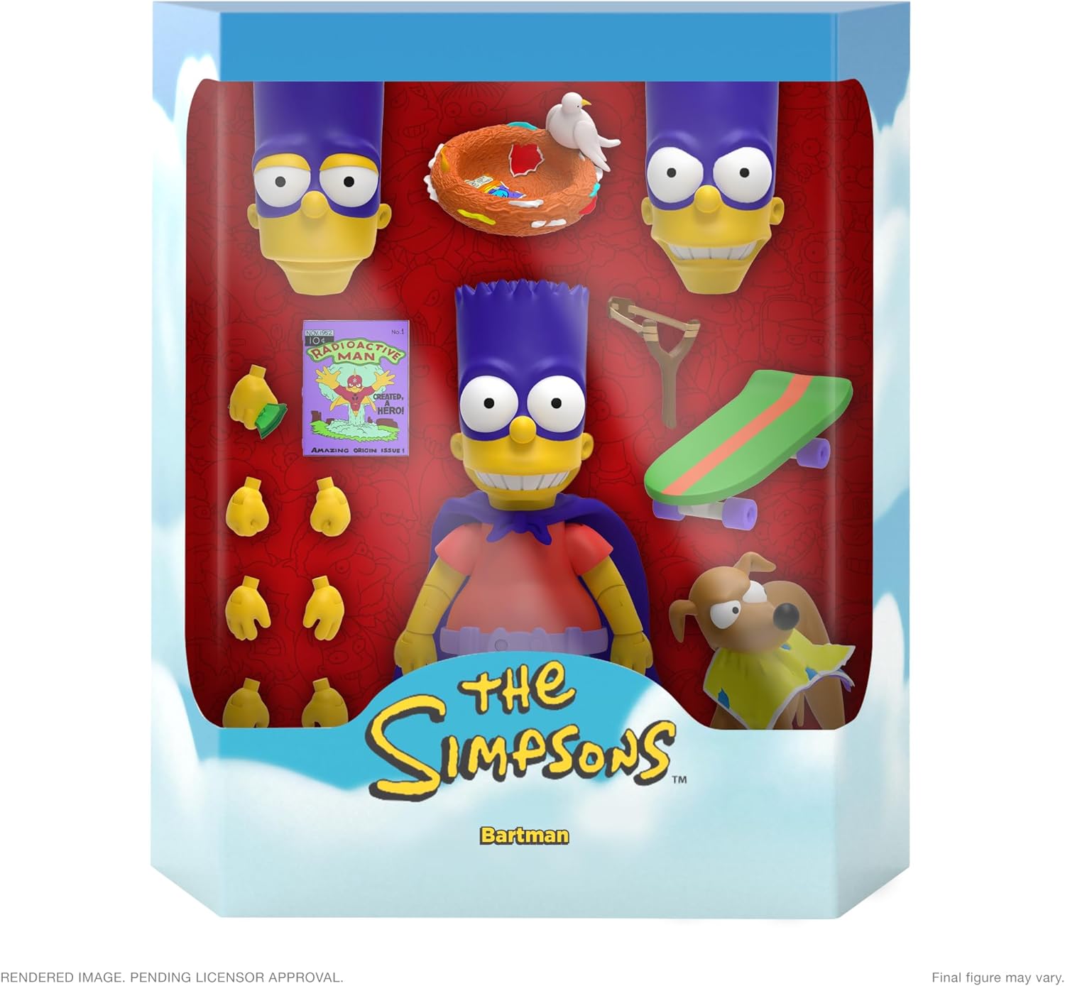 Super7 Ultimates The Simpsons Bartman - 7" The Simpsons Action Figure with Accessories Classic TV Show Collectibles and Retro Toys