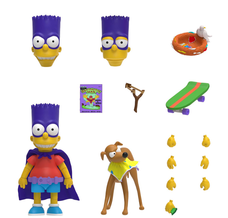 Super7 Ultimates The Simpsons Bartman - 7" The Simpsons Action Figure with Accessories Classic TV Show Collectibles and Retro Toys
