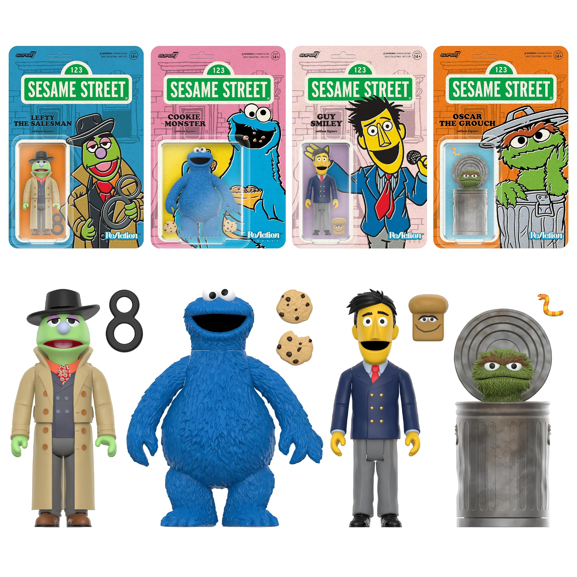 Sesame Street Lefty The Salesman 3 3/4-Inch Reaction Figures