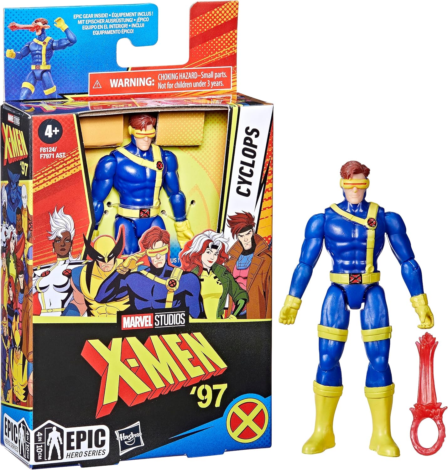 Marvel Epic Hero Series Cyclops Action Figure, 4-Inch X-Men Action Figures, Ages 4 and Up, Medium