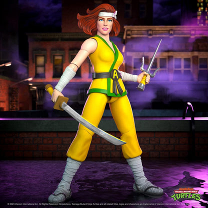 Super7 ULTIMATES! Teenage Mutant Ninja Turtles Ninja April - 7" TMNT Action Figure with Accessories Classic Cartoon Collectibles and Retro Toys