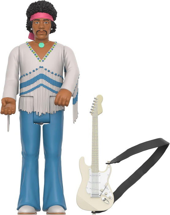 SUPER7 Jimi Hendrix Festival - Jimi Hendrix Action Figure 9.5 cm with Classic Collectible Accessories and Retro Toys