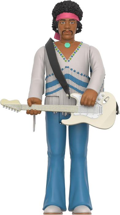 SUPER7 Jimi Hendrix Festival - Jimi Hendrix Action Figure 9.5 cm with Classic Collectible Accessories and Retro Toys