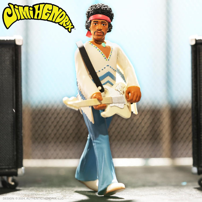 SUPER7 Jimi Hendrix Festival - Jimi Hendrix Action Figure 9.5 cm with Classic Collectible Accessories and Retro Toys