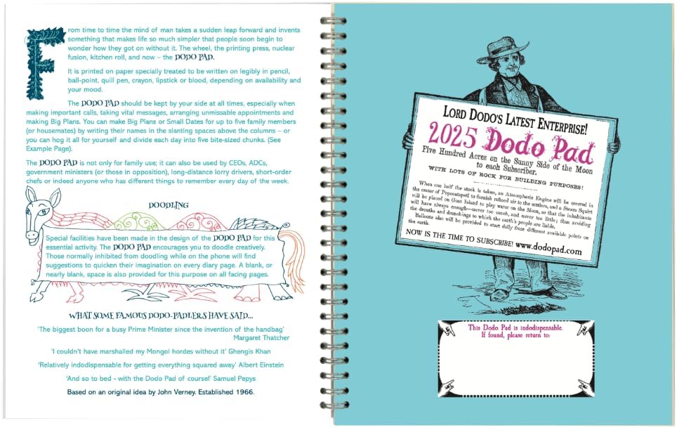Dodo Pad Original Desk Diary 2025 - Week to View, Calendar Year Diary