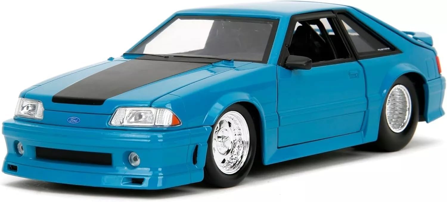Jada Toys 253203098 Fast & Furious 1989 Ford Mustang GT offizielles Lizenziertes Metall-Fahrzeug aus Film Schnell und wütend, öffnende Elemente, Maßstab 1:24.
