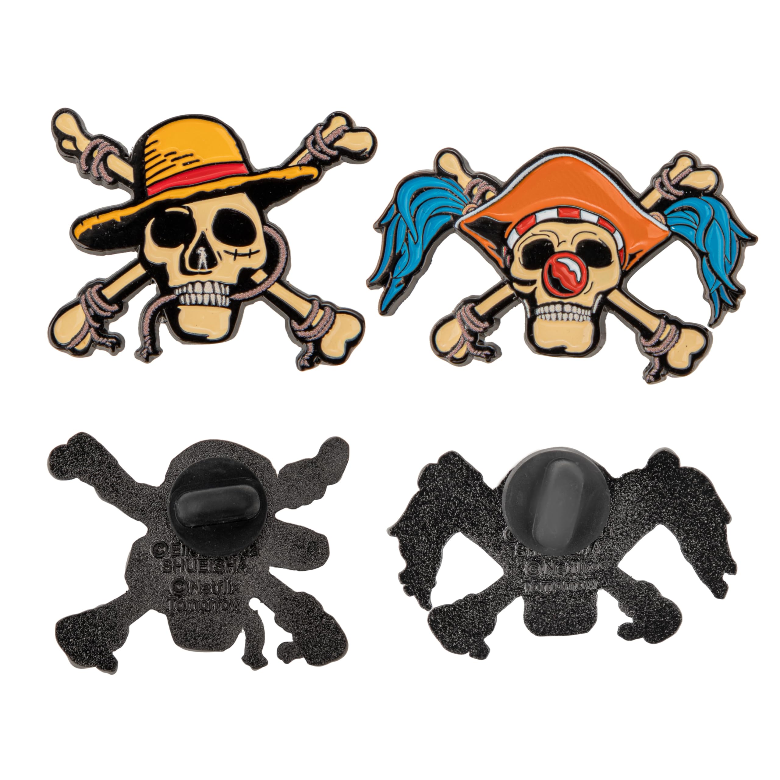 Cinereplicas One Piece - Set of 2 Luffy/Buggy/Zoro/Usopp/Nami/Arlong/Sanji/Zeff Pins - Official License