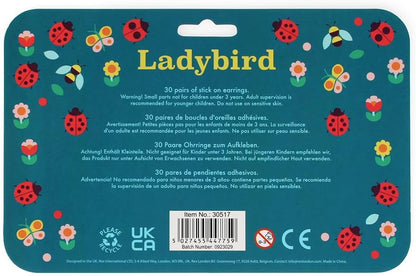Ladybird Stick On Earrings (30 pairs