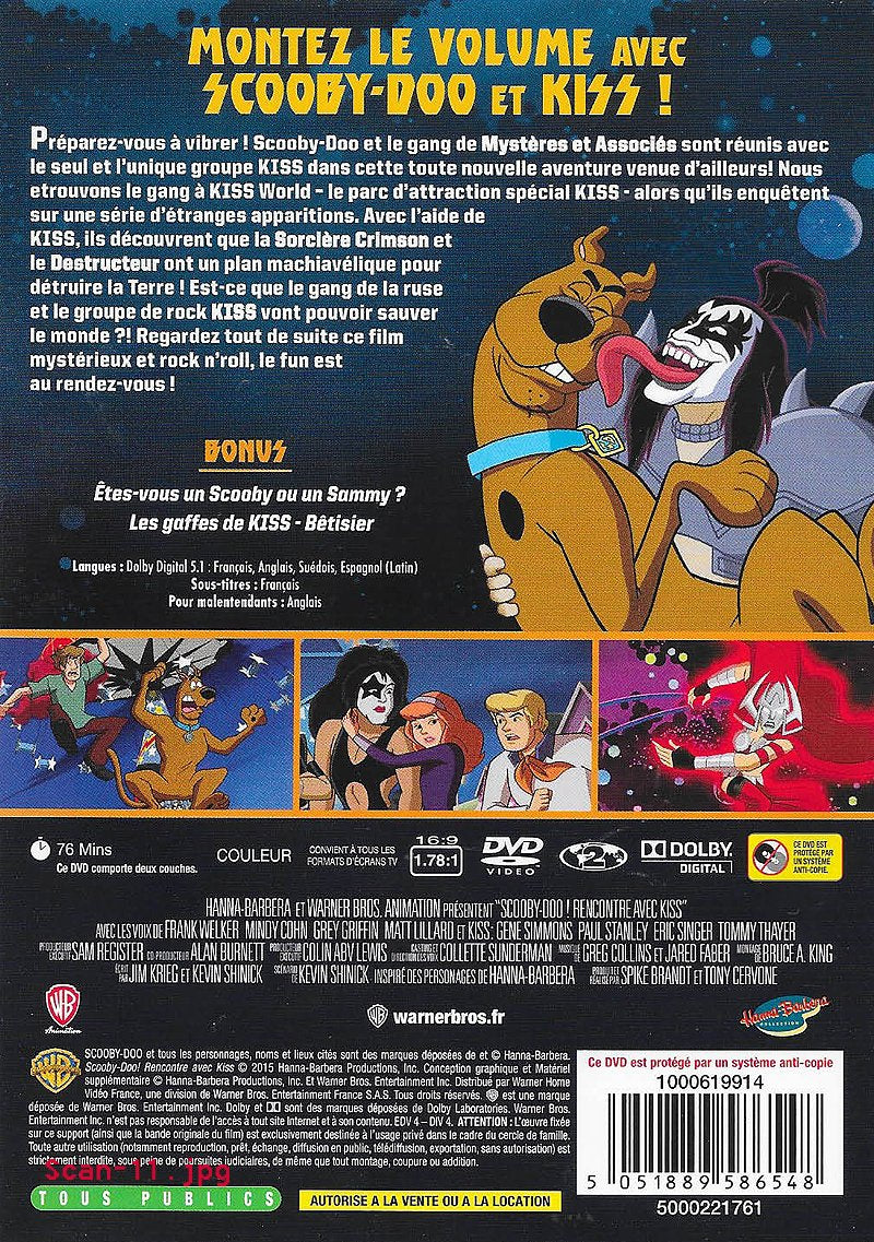 SCOOBY-DOO RENCONTRE AVEC KISS - LE FILM + BONUS